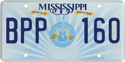 MS license plate BPP160