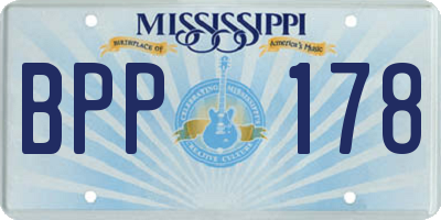 MS license plate BPP178
