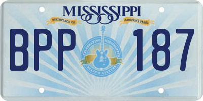 MS license plate BPP187