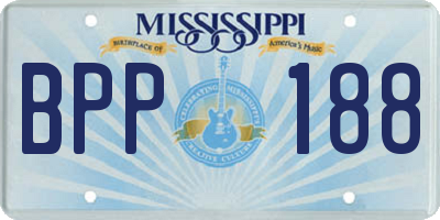 MS license plate BPP188