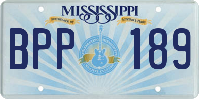 MS license plate BPP189