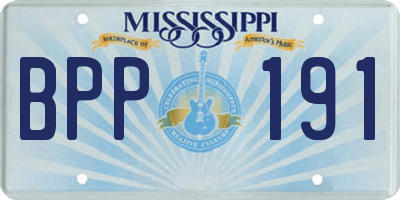 MS license plate BPP191