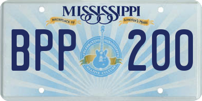 MS license plate BPP200