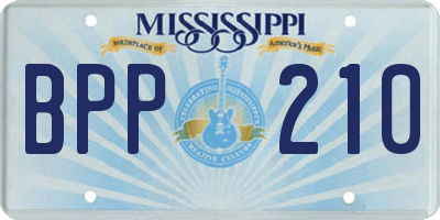 MS license plate BPP210