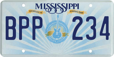 MS license plate BPP234