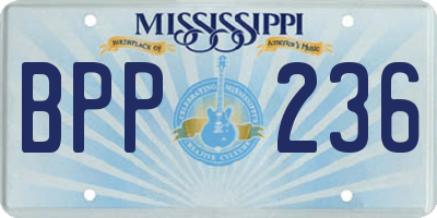 MS license plate BPP236