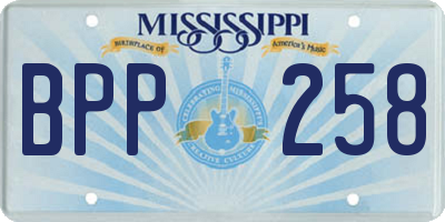 MS license plate BPP258
