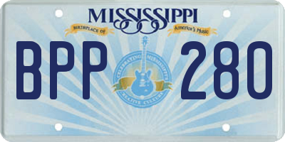 MS license plate BPP280