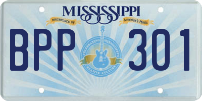 MS license plate BPP301
