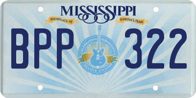 MS license plate BPP322