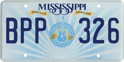 MS license plate BPP326