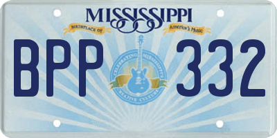 MS license plate BPP332