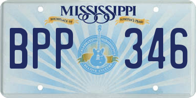 MS license plate BPP346