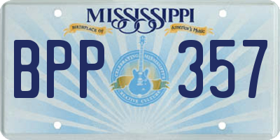 MS license plate BPP357