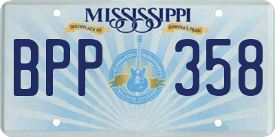 MS license plate BPP358