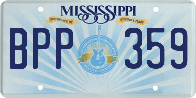 MS license plate BPP359