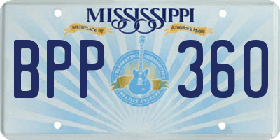 MS license plate BPP360