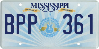 MS license plate BPP361