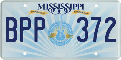 MS license plate BPP372