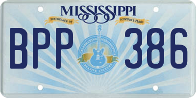 MS license plate BPP386