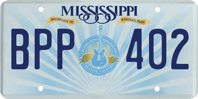 MS license plate BPP402