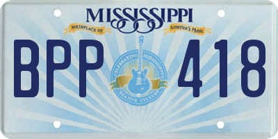 MS license plate BPP418
