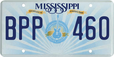 MS license plate BPP460