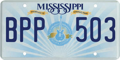 MS license plate BPP503