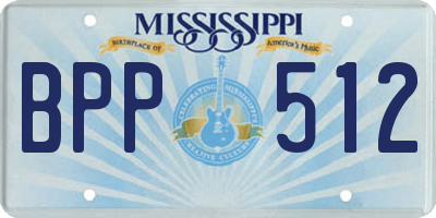 MS license plate BPP512