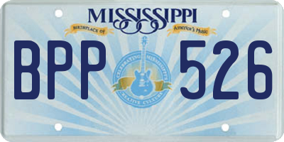 MS license plate BPP526