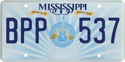 MS license plate BPP537