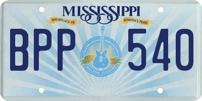 MS license plate BPP540