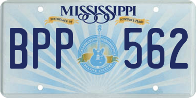 MS license plate BPP562