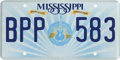 MS license plate BPP583
