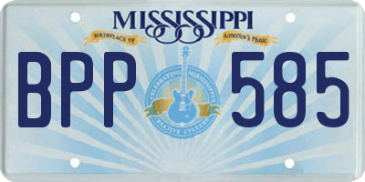 MS license plate BPP585