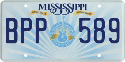 MS license plate BPP589