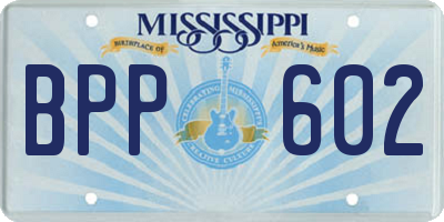 MS license plate BPP602
