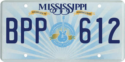 MS license plate BPP612