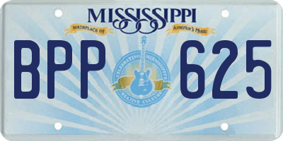 MS license plate BPP625