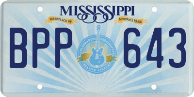 MS license plate BPP643