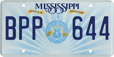 MS license plate BPP644