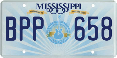 MS license plate BPP658