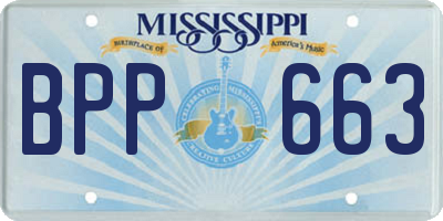 MS license plate BPP663