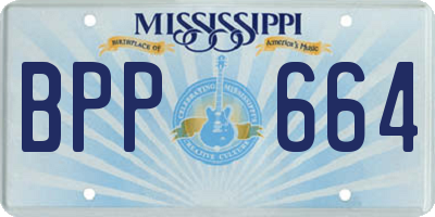 MS license plate BPP664