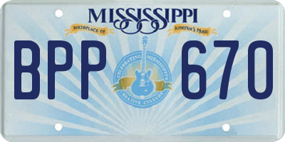 MS license plate BPP670