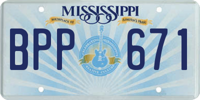 MS license plate BPP671