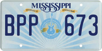 MS license plate BPP673