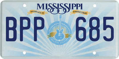 MS license plate BPP685