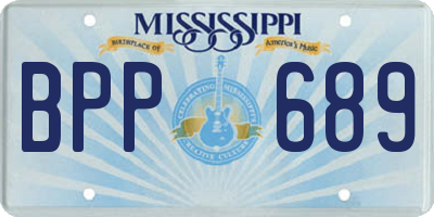 MS license plate BPP689