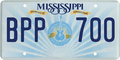 MS license plate BPP700
